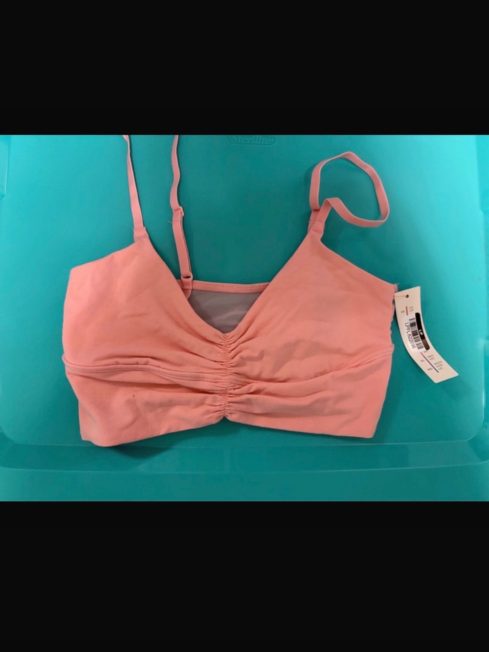 NWT Coral/Pink Ruched Bralette Top